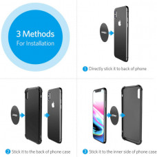 Пластина для магнітного тримача UGREEN LP123 Rounded Metal Plate for Magnetic Phone Stand 2 Pack (Black) (UGR-30836)