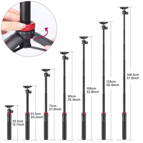 Селфі-трипод ULANZI Ulanzi MT-44 Extendable Selfie Stick Tripod(Black) (2502E)