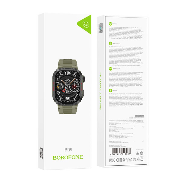 Смарт-годинник BOROFONE BD9 Smart sports watch (call version) Green
