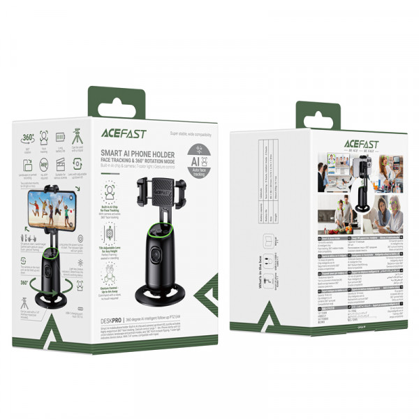 Смарт-штатив ACEFAST E44 360-degree AI intelligent follow-up PTZ Black (6974316286356)