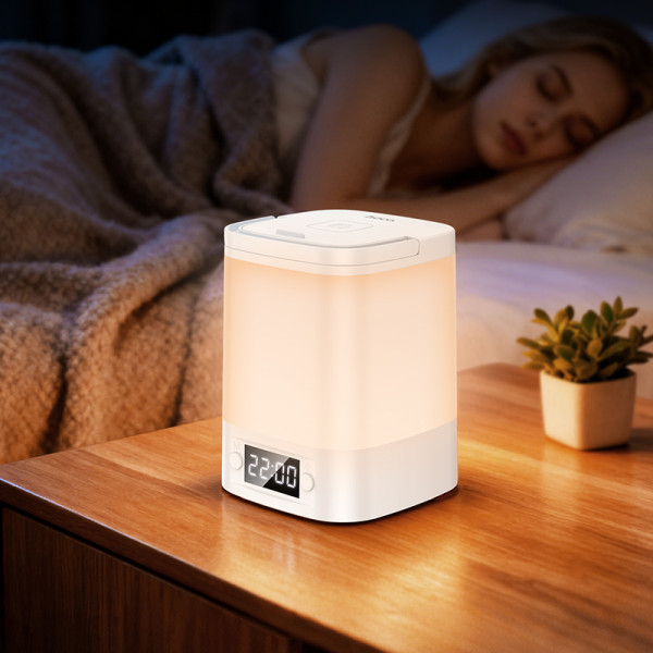 Світильник HOCO HX15 1.5W. 1200 mAh. Smart clock night light White (6942007671842)