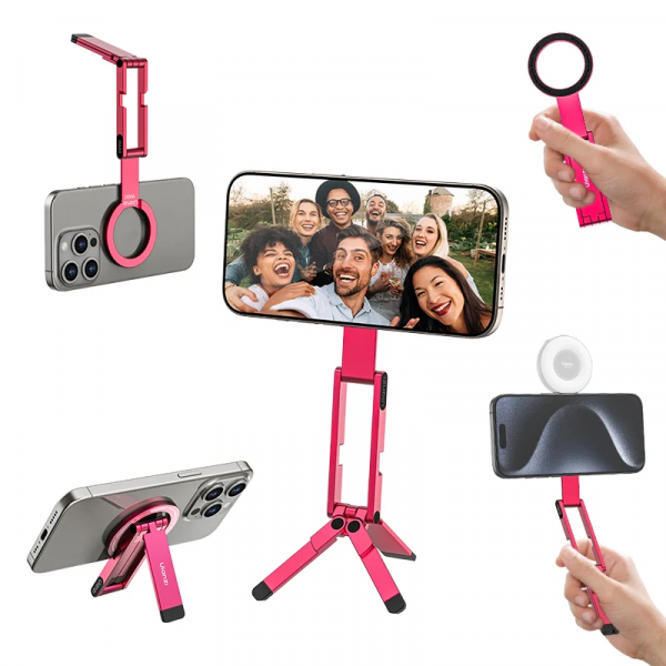 Тримач телефона Ulanzi MA60 Foldable Magnetic Phone Tripod (Pink) (S039)