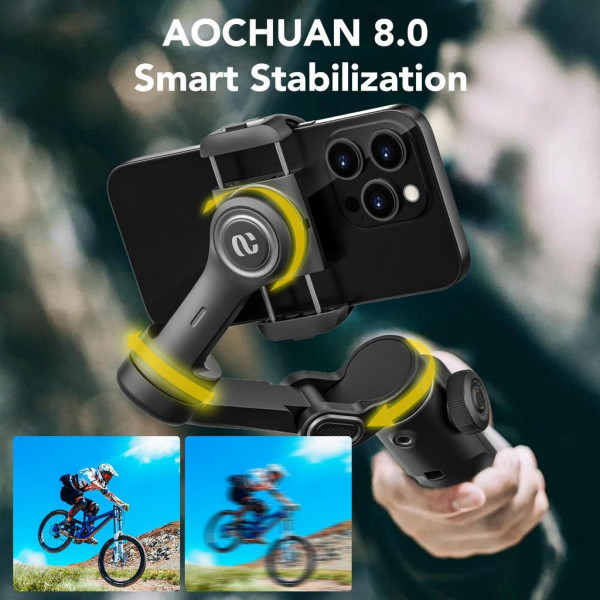Триосьовий стабілізатор AOCHUAN Professional Gimbal Stabilizer for Smartphone Smart X2 Чорний (SmartX2)