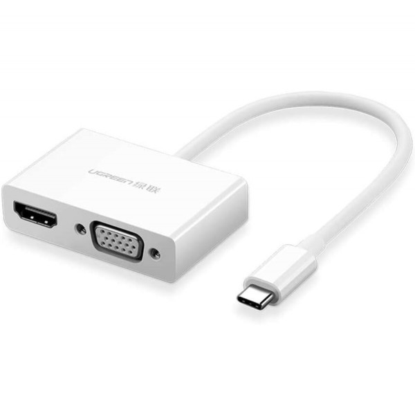 UGREEN USB Type C to HDMI + VGA Converter (Білий)