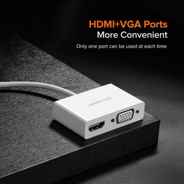 UGREEN USB Type C to HDMI + VGA Converter (Білий)