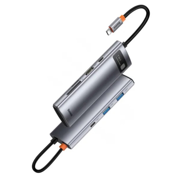 USB-хаб Baseus Metal Gleam Series 7-Port HUB Space Grey （Type-C to HDMI4K@60Hz*1+USB3.0*3+PD*1+SD/TF*1)