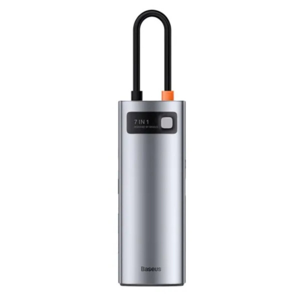 USB-хаб Baseus Metal Gleam Series 7-Port HUB Space Grey （Type-C to HDMI4K@60Hz*1+USB3.0*3+PD*1+SD/TF*1)