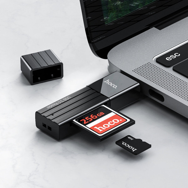 USB-хаб HOCO HB20 Mindful 2-in-1card reader(USB3.0) Black