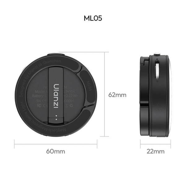 Відеосвітло Ulanzi ML05 MagLock Fill Light (Black) (L183)