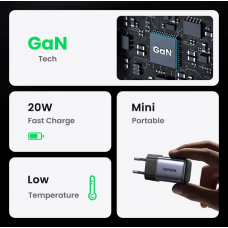 Зарядний пристрій UGREEN CD318 Nexode mini 20W Charger EU (UGR-90664)