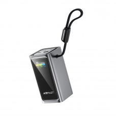 Зовнішній акумулятор ACEFAST M33-20000 100W fast charging power bank with cable and TFT display metal gray (6974316286363)