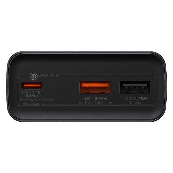 Зовнішній акумулятор Baseus Adaman Metal Digital Display Fast charge Power Bank 20000mAh 30W（2021 Editon）Tarnish