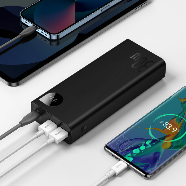 Зовнішній акумулятор Baseus Adaman Metal Digital Display Fast charge Power Bank 20000mAh 30W（2021 Editon）Tarnish