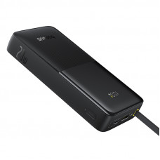 Зовнішній акумулятор Baseus Bipow 2 Digital Display Power Bank With Built-in USB-C Cable 20000mah 20W Cluster Black (P10077101113-01)