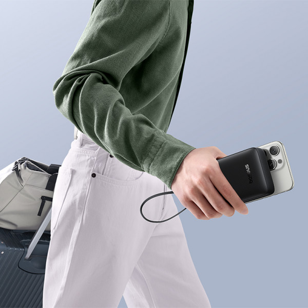 Зовнішній акумулятор Baseus Bipow 2 Digital Display Power Bank With Built-in USB-C Cable 20000mah 20W Cluster Black (P10077101113-01)