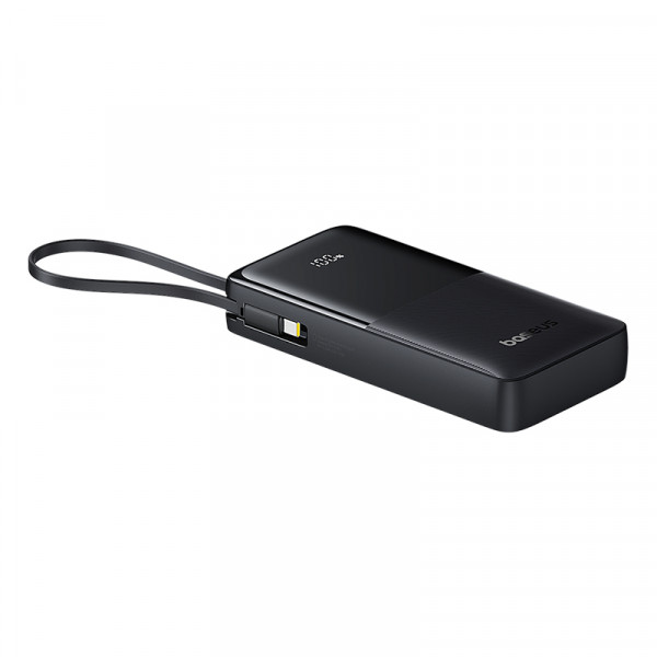 Зовнішній акумулятор Baseus Bipow 2 Digital Display Power Bank With Built-in USB-C Cable 20000mah 20W Cluster Black (P10077101113-01)