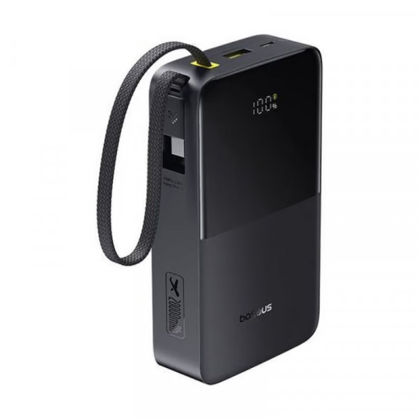 Зовнішній акумулятор Baseus EnerFill FC51 Bipow2 Pro Digital Display Power Bank with Built-in Cable 20000mAh 22.5W Cosmic Black (E0027701)