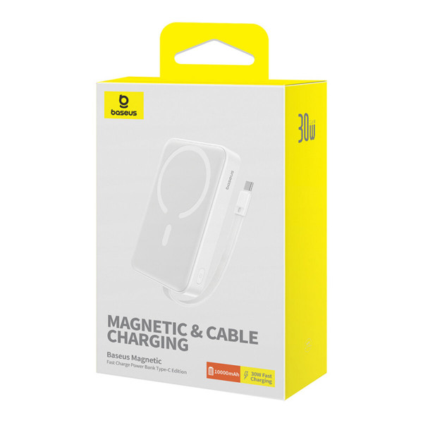 Зовнішній акумулятор Baseus Magnetic Mini Wireless Fast Charge Power Bank Type-C Edition 10000mAh 30W Stellar White