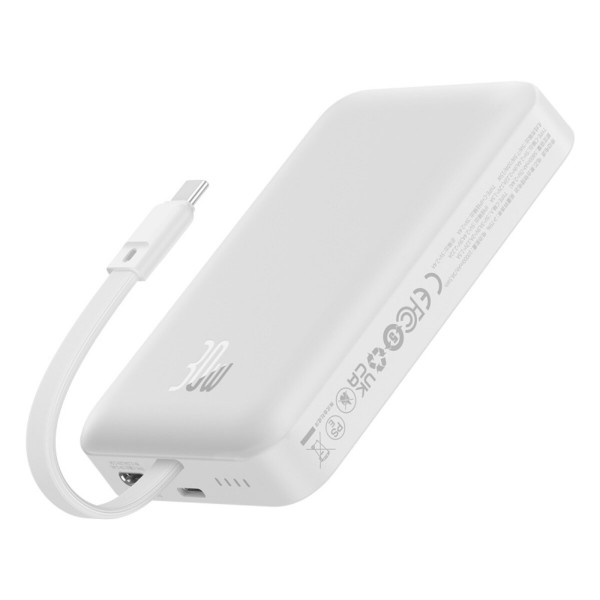 Зовнішній акумулятор Baseus Magnetic Mini Wireless Fast Charge Power Bank Type-C Edition 10000mAh 30W Stellar White