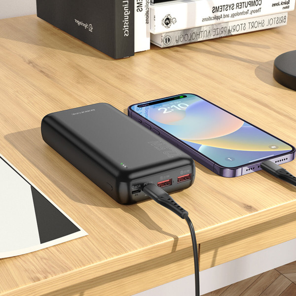 Зовнішній акумулятор BOROFONE BJ38A Power 22.5W+PD20W fully compatible power bank(20000mAh) Black