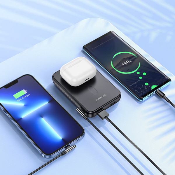 Зовнішній акумулятор BOROFONE BJ47 Quick PD20W magnetic wireless fast charging power bank(10000mAh) Black