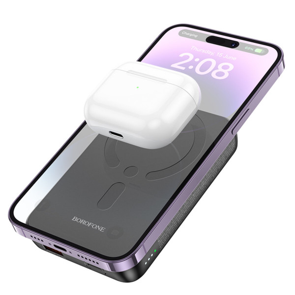 Зовнішній акумулятор BOROFONE BJ47 Quick PD20W magnetic wireless fast charging power bank(10000mAh) Black