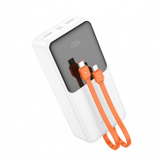 Зовнішній акумулятор HOCO J119B Sharp charger 22.5W+PD20 fully compatible power bank with digital display and cable(30000mAh) Білий