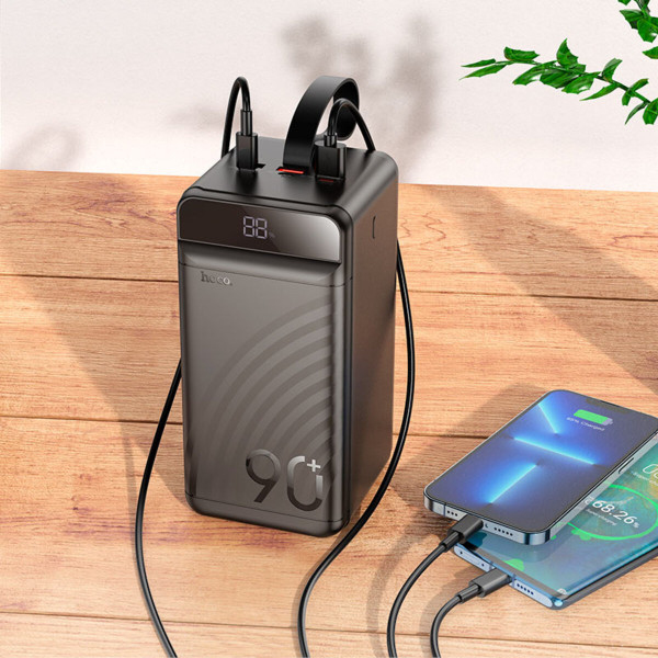 Зовнішній акумулятор HOCO J123D Element 22.5W+PD20W fully compatible power bank with digital display(90000mAh) Чорний