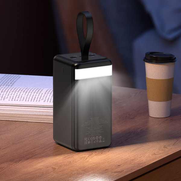 Зовнішній акумулятор HOCO J123D Element 22.5W+PD20W fully compatible power bank with digital display(90000mAh) Чорний