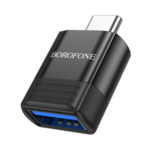 Адаптер BOROFONE BV18 Type-C male to USB female USB3.0 adapter Чорний