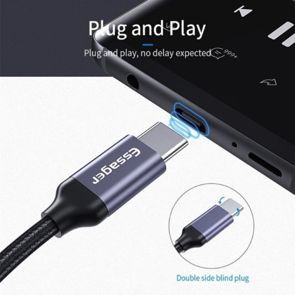 Адаптер Essager E01 Type c to 3.5mm Jack Headphone Adapter grey (EZJE01-0G)