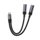 Аудіокабель ACEFAST J14 USB-C 2-in-1 charging audio adapter Black (6974316285823)