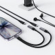 Аудіокабель ACEFAST J14 USB-C 2-in-1 charging audio adapter Black (6974316285823)