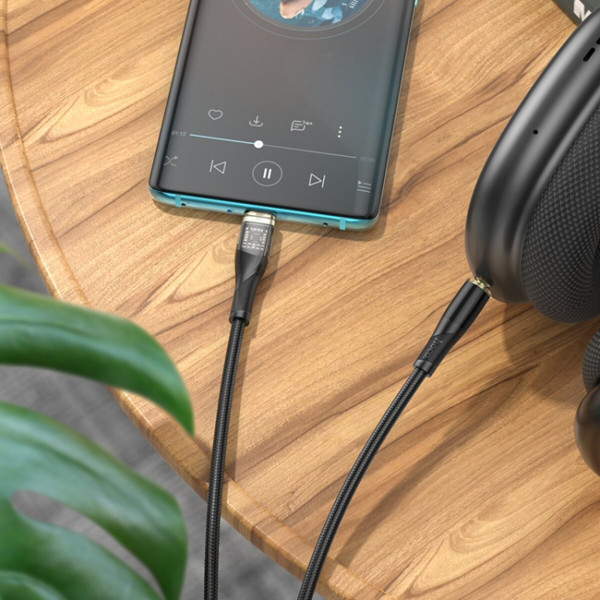 Аудіокабель HOCO UPA25 Transparent Discovery Edition Digital audio conversion cable Type-C Чорний