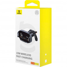 Автомобільний тримач з БЗП Baseus LightChaser Series Triple-Coil Wireless Charging Electric Car Mount Cluster Чорний