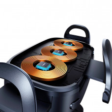 Автомобільний тримач з БЗП Baseus LightChaser Series Triple-Coil Wireless Charging Electric Car Mount Cluster Чорний