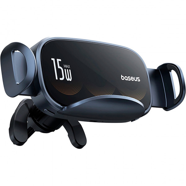 Автомобільний тримач з БЗП Baseus LightChaser Series Triple-Coil Wireless Charging Electric Car Mount Cluster Чорний