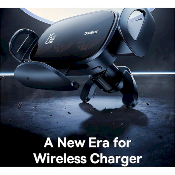 Автомобільний тримач з БЗП Baseus LightChaser Series Triple-Coil Wireless Charging Electric Car Mount Cluster Чорний