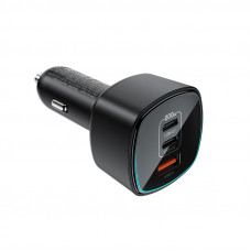 Автомобільний зарядний пристрій ACEFAST B18 200W(2USB-C+USB-A)fast car charger Black (6974316285953)
