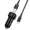 Автомобільний зарядний пристрій BOROFONE BZ34 Cloud single port QC3.0 car charger set(Micro) Black (6941991122279)