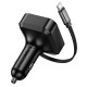 Автомобільний зарядний пристрій HOCO NZ18 Guardian PD65W(2C1A) car charger with retractable cable Black (6942007658546)