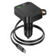 Автомобільний зарядний пристрій HOCO NZ18 Guardian PD65W(2C1A) car charger with retractable cable Black (6942007658546)