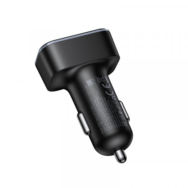 Автомобільний зарядний пристрій HOCO Z63A Barry 42W(1C2A) digital display car charger Black (6942007666213)