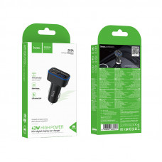 Автомобільний зарядний пристрій HOCO Z63A Barry 42W(1C2A) digital display car charger Black (6942007666213)