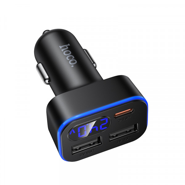 Автомобільний зарядний пристрій HOCO Z63A Barry 42W(1C2A) digital display car charger Black (6942007666213)