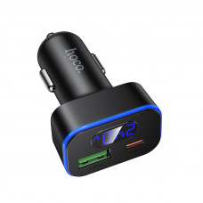 Автомобільний зарядний пристрій HOCO Z63B Barry 48W dual port PD30W+QC3.0 digital display car charger (6942007666244)