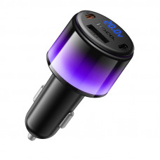 Автомобільний зарядний пристрій HOCO Z69A Vivido PD37W(2C1A) car charger with digital display Black (6942007681568)