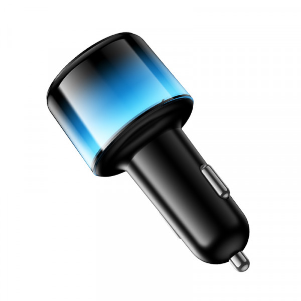 Автомобільний зарядний пристрій HOCO Z69A Vivido PD37W(2C1A) car charger with digital display Black (6942007681568)