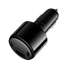 Автомобільний зарядний пристрій HOCO Z69A Vivido PD37W(2C1A) car charger with digital display Black (6942007681568)