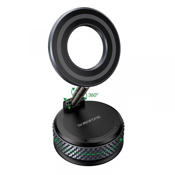 Автотримач для телефона BOROFONE BH144 Custodio vacuum suction cup magnetic holder(multi-scene) black metal gray (6941991127656)
